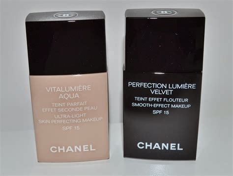 chanel perfection lumiere velvet vs vitalumiere aqua|chanel vitalumière foundation reviews.